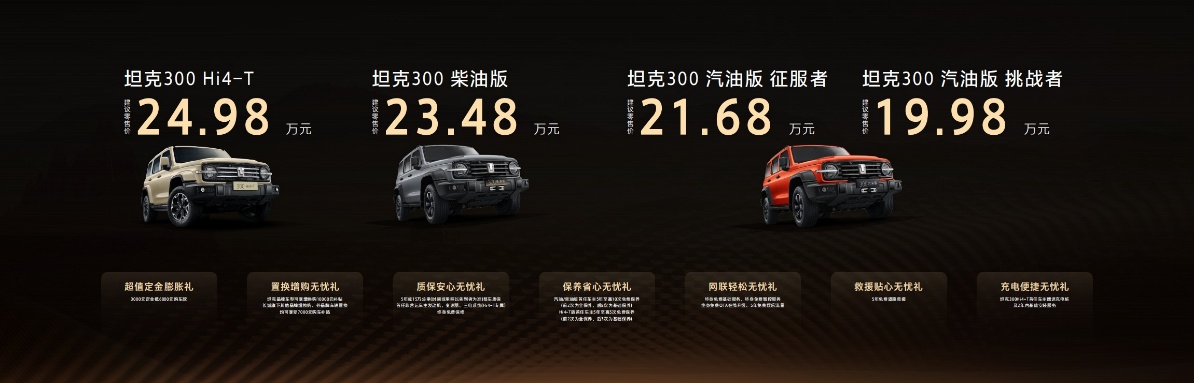 2025款坦克300上市：三种动力齐发1998万元起(图1)