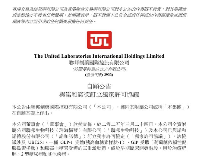 20亿美元！联邦制药GLP-1RGIPRGCGR激动剂授权诺和诺德(图1)